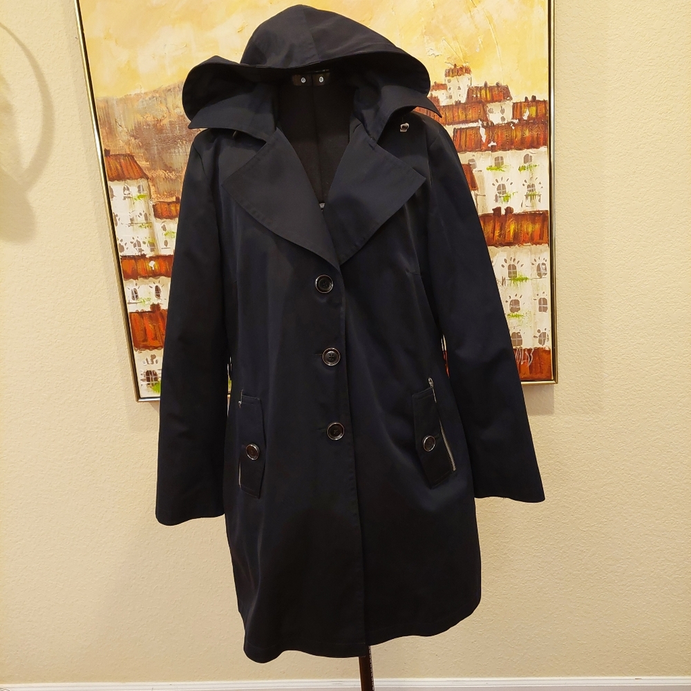 STUNNING MK MICHAEL KORS RAIN COAT JACKET - Sz Large - Black - EUC